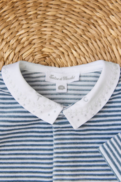 Pyjama - Bleu orage à rayures - Image principale