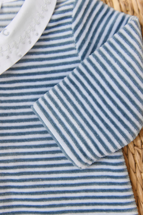 Pyjama - Bleu orage à rayures - Image principale