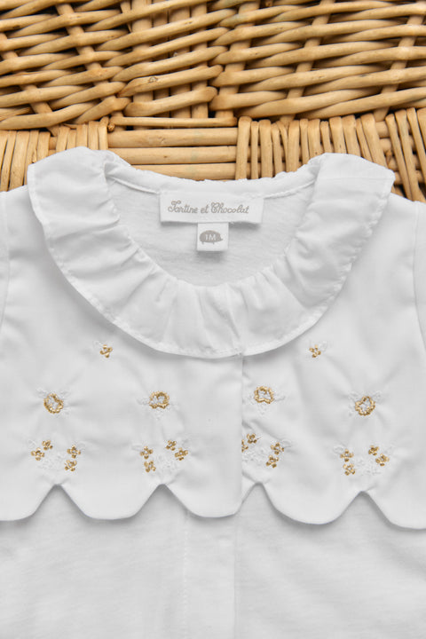 Pyjama - Blanc col volanté - Image principale