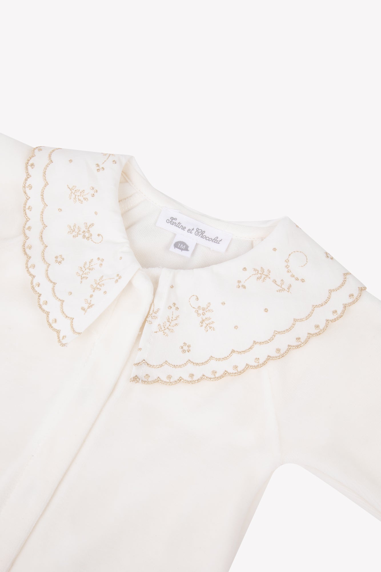 Pyjama - Ecru velours broderies