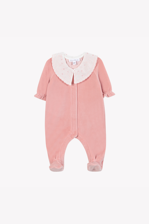 Pijama - Melocotón terciopelo bordados - Image principale