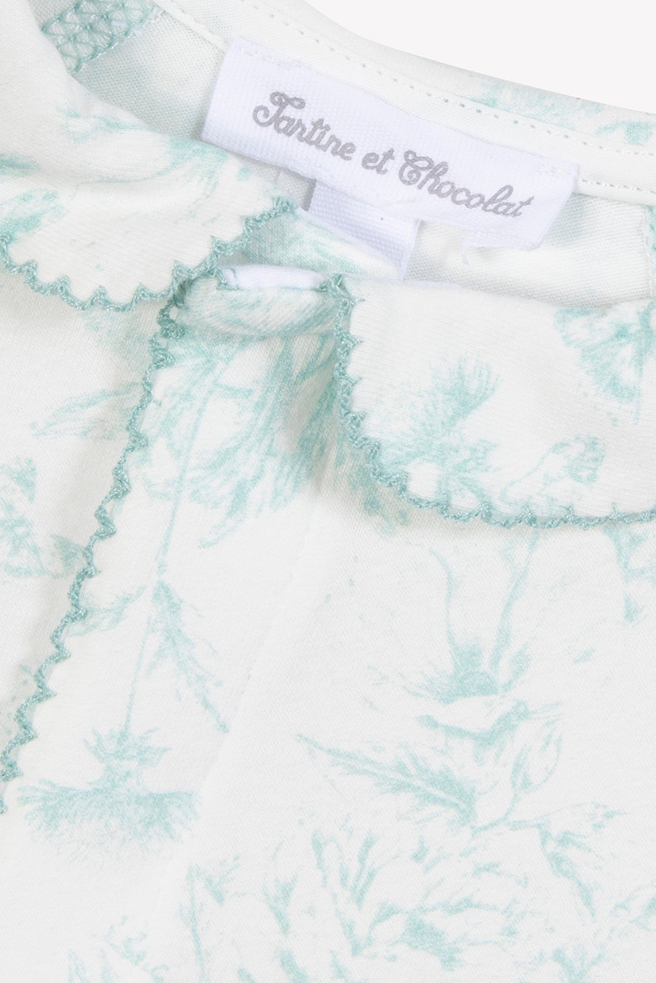 Pyjama - Vert d'eau inspiration Toile de Jouy