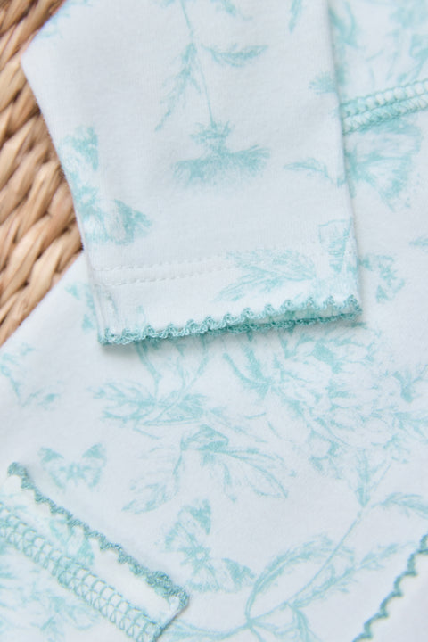 Pyjama - Vert d'eau inspiration Toile de Jouy - Image principale