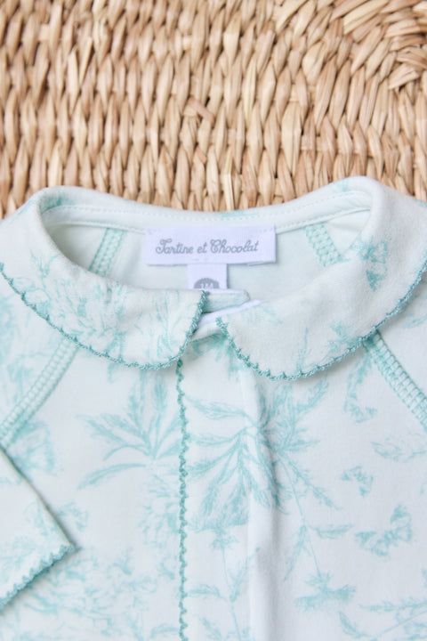 Pyjama - Vert d'eau inspiration Toile de Jouy - Image principale