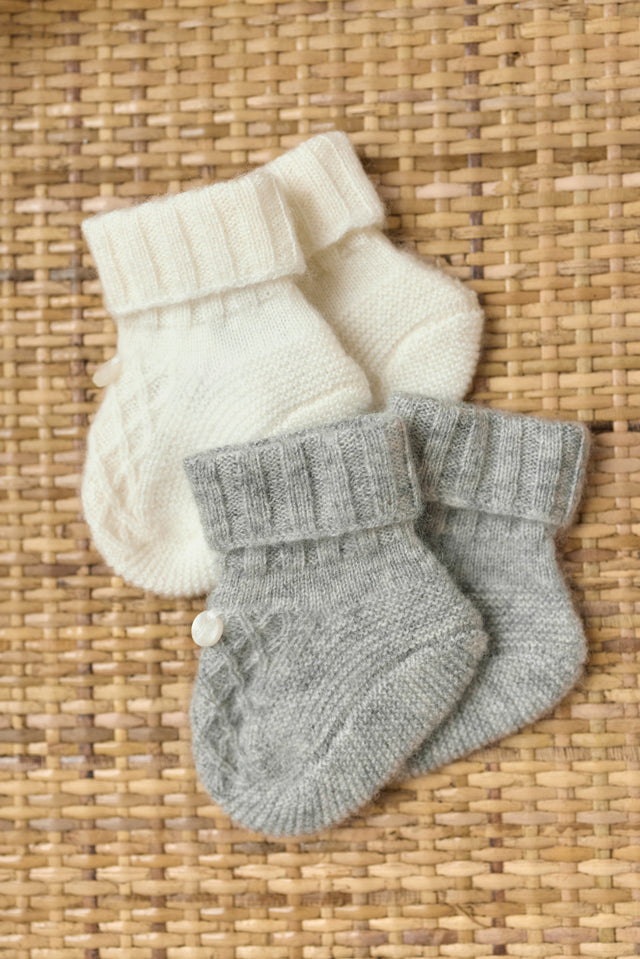 Chaussons - Ecru 100% cachemire - Image principale