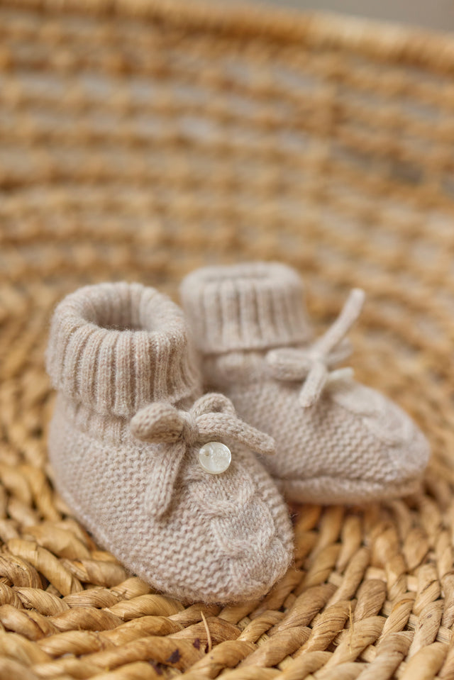 Chaussons - Moka chiné nœud - Image principale