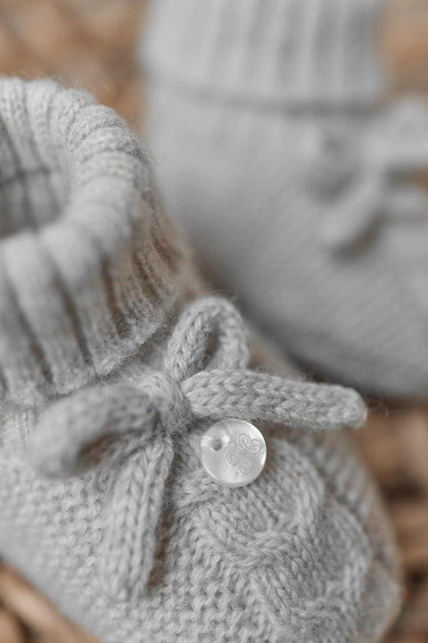 Chaussons - Gris chiné nœud - Image principale