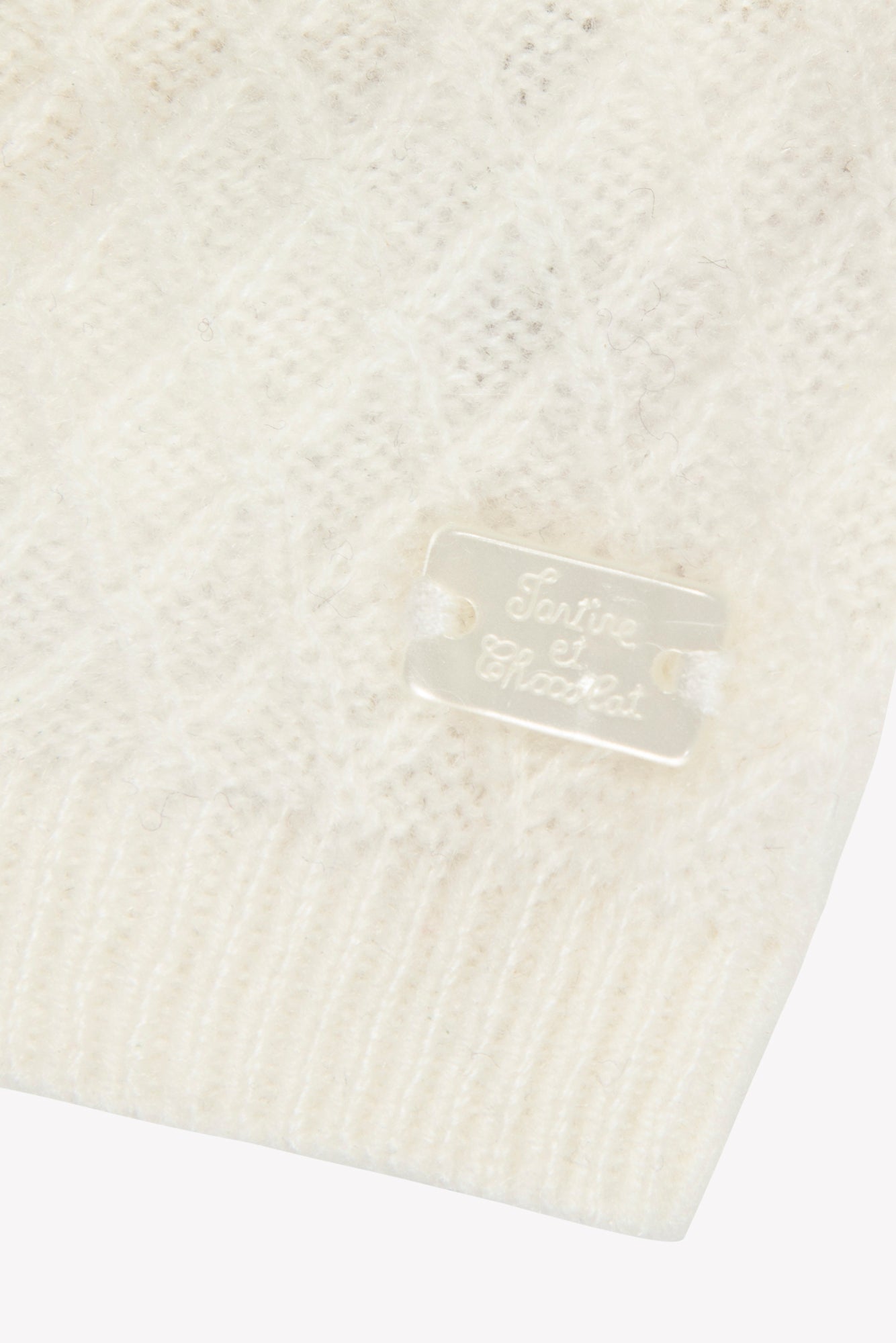 Bonnet - Ecru 100% cachemire