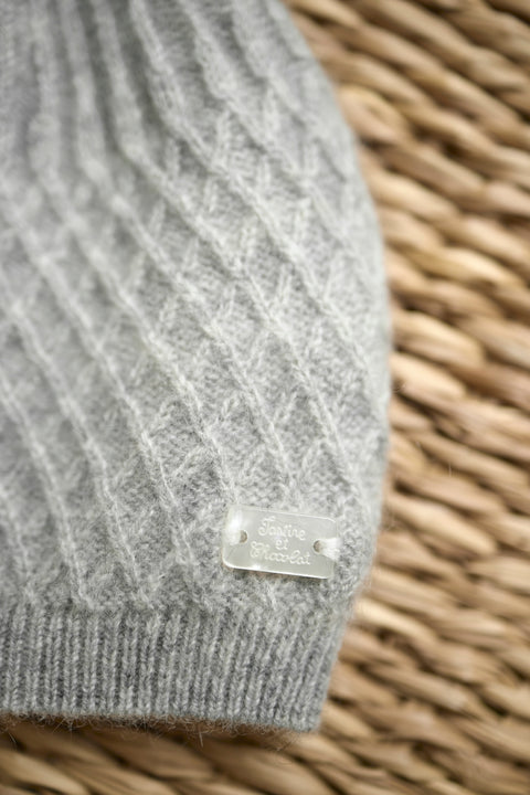 Bonnet - Gris chiné 100% cachemire - Image principale
