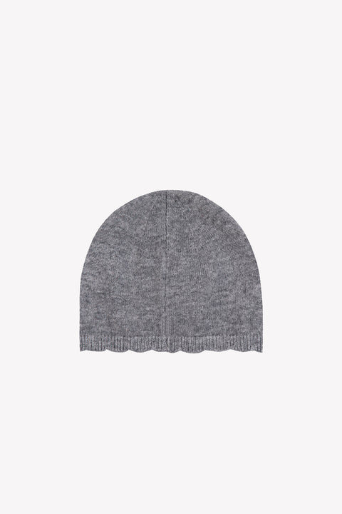 Bonnet - Gris broderie fleurs - Image principale