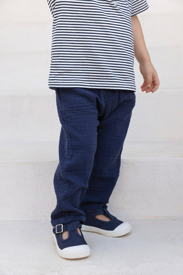 Pantalon - Marine coton - Image principale