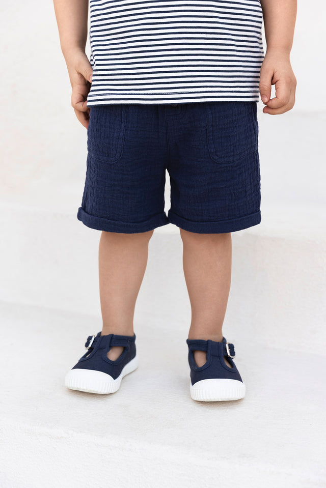 Short - Marine ourlet coton - Image principale