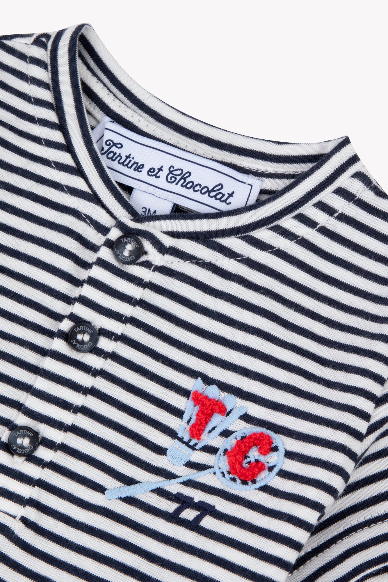 T-shirt - Navy cotton Stripes