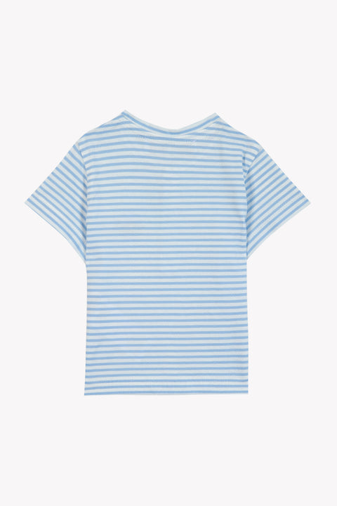 Maglietta- Blu cotone Righe - Image principale