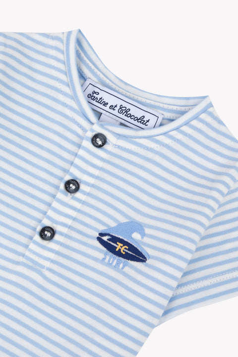 Maglietta- Blu cotone Righe - Image principale