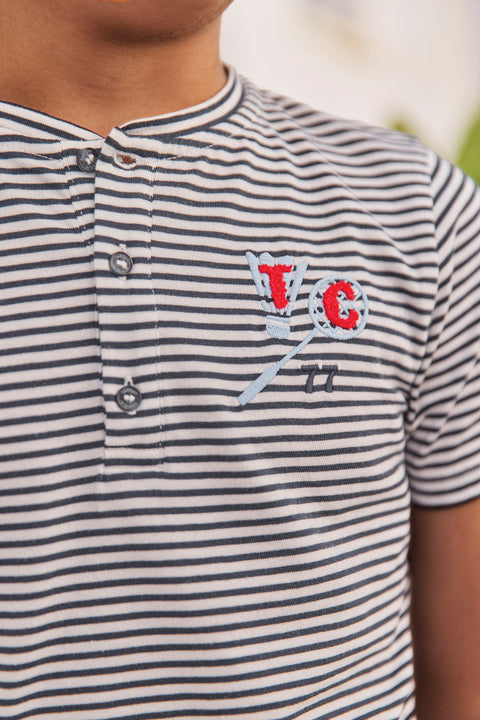 T-shirt - Marine coton rayures - Image principale