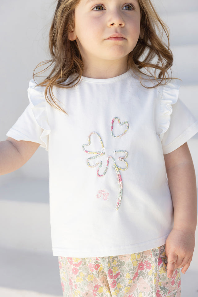 T-shirt - Coton trèfle imprimé tissu liberty - Image principale