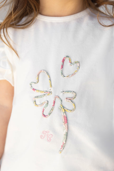 T-shirt - Coton trèfle imprimé tissu liberty - Image principale