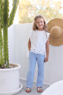 T-shirt - Blanc motif ajouré