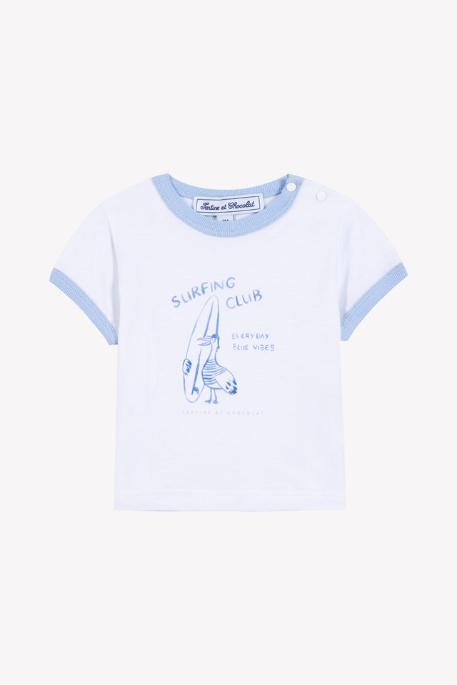 T-shirt -White Illustration seaside - Image principale