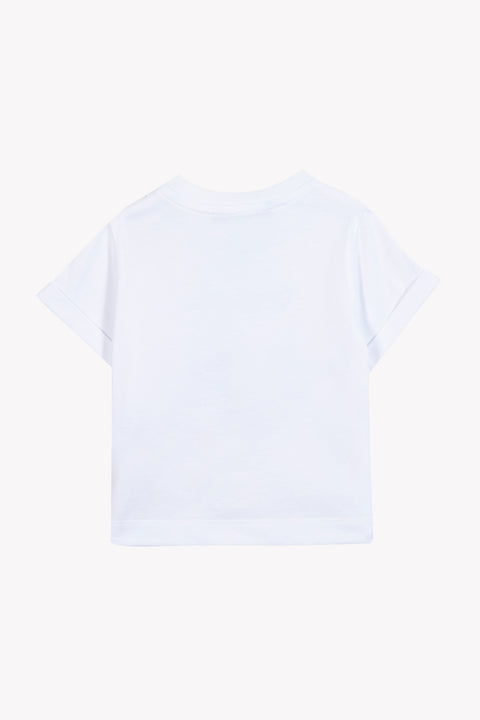 T-shirt - White cotton Illustration badminton - Image principale