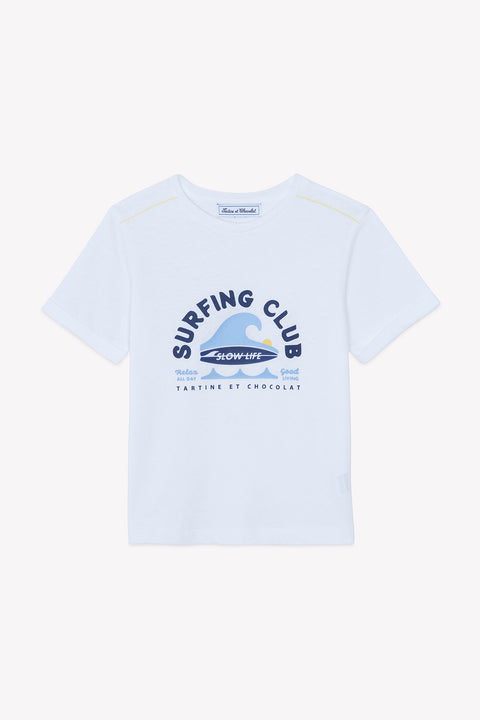 T-shirt - White cotton surfing club - Image principale