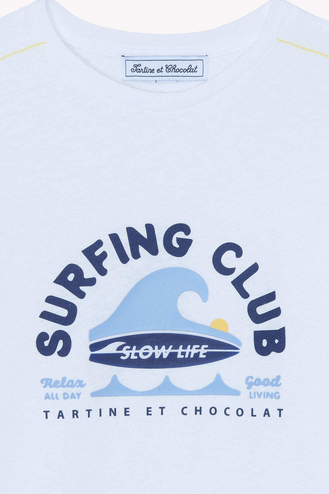 T-shirt - White cotton surfing club