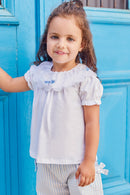 Camiseta - Blanco Bordado Listón