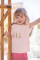 T-shirt - Rose pâle coton illustration lapin