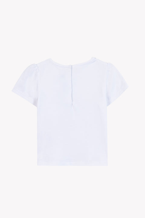 Camiseta - Blanco algodon Ilustración playa - Image principale