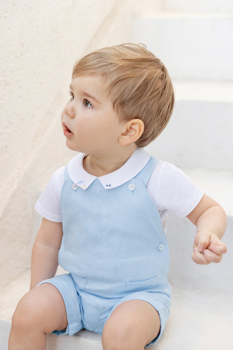 Body - Blu cotone nuvola Colletto a punta - Image principale