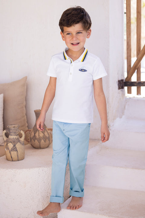 Pantaloni - Blu cotone nuvola Cerimonia - Image principale