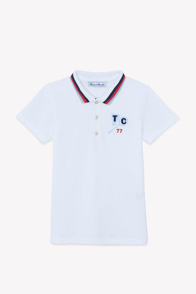 Polo - Blanc coton badminton - Image principale