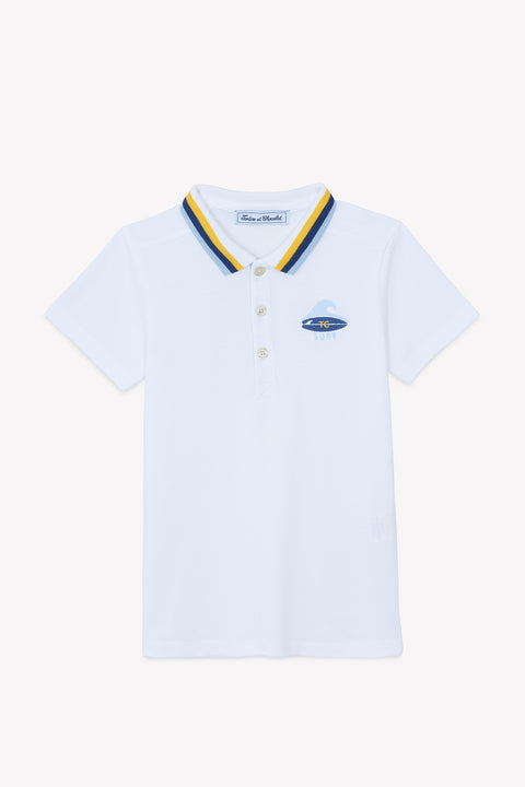 Polo - Blanc coton surfeur - Image principale