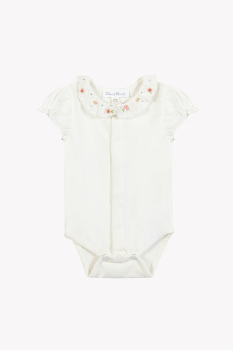 Body - Ecru col volant fleuri - Image principale