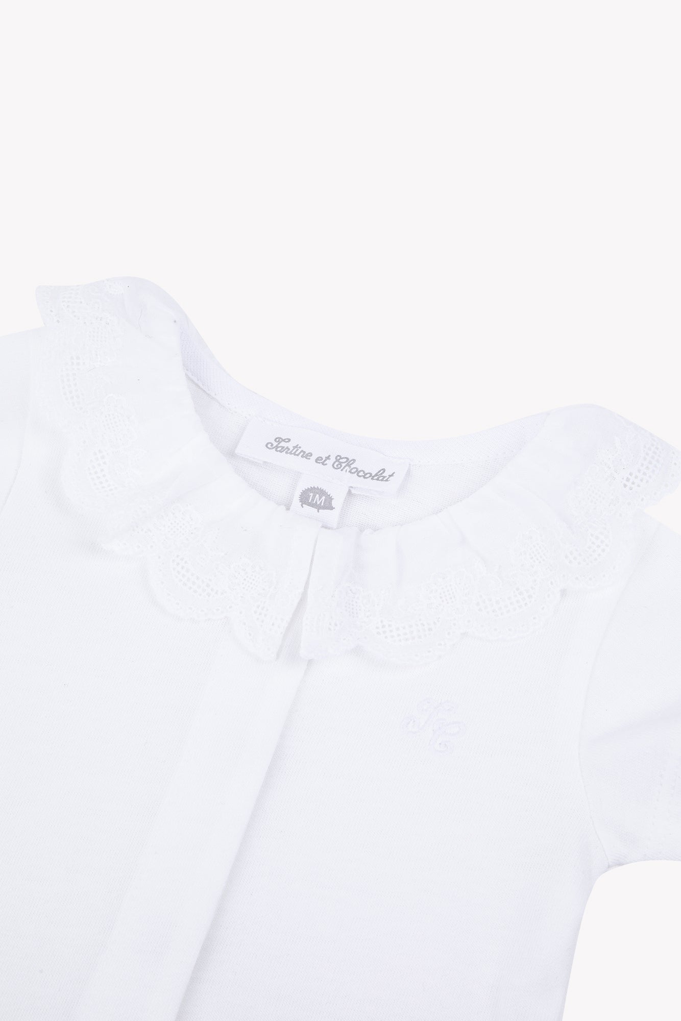 Body - Blanc coton col dentelle