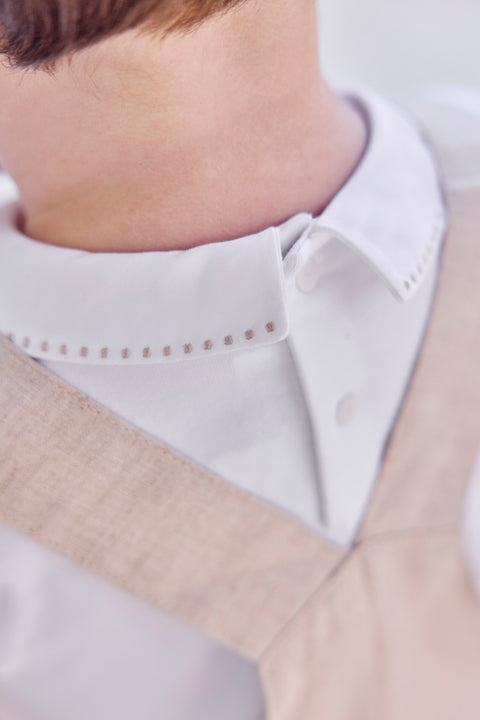 Body - Blanc coton col pointu - Image principale