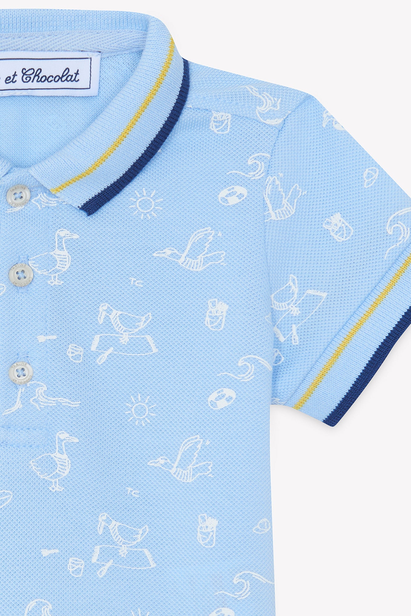 Poloshirt - Blau klare Wolke DruckMeer