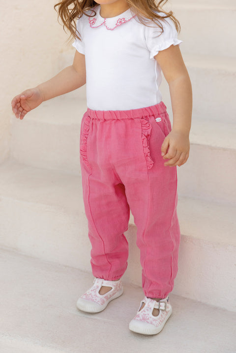 Body - Rosa Baumwolle Peter-Pan-Kragen - Image principale