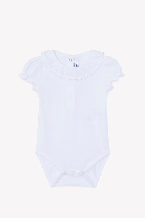 Body - Blanco algodón Cuello con volantes - Image principale
