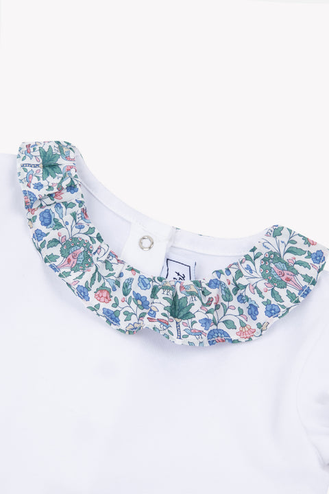 Body - Weiss Kragen Blau Stoffdruck Liberty - Image principale