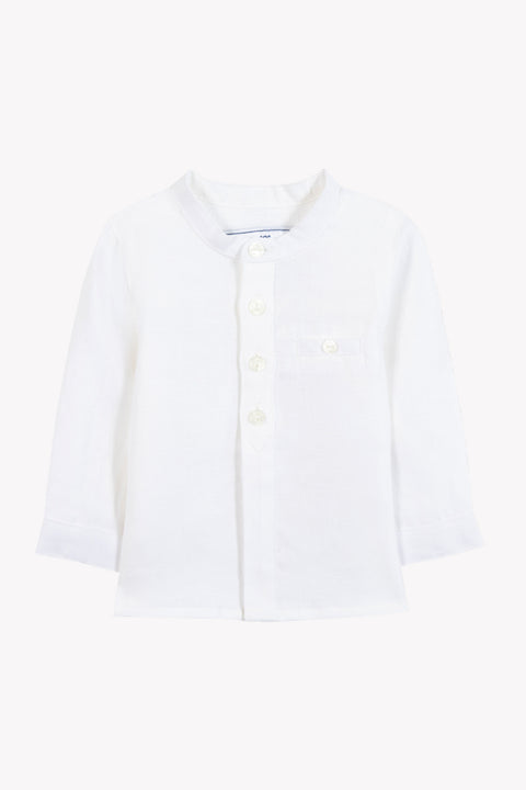 Chemise - Blanc lin col mao - Image principale