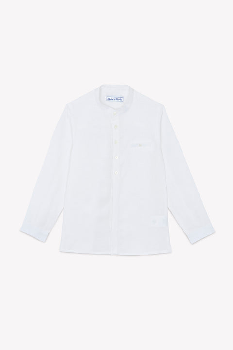 Shirt - Wit linnen mao kraag - Image principale