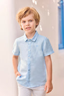 Shirt - Blau Wolke Leinen