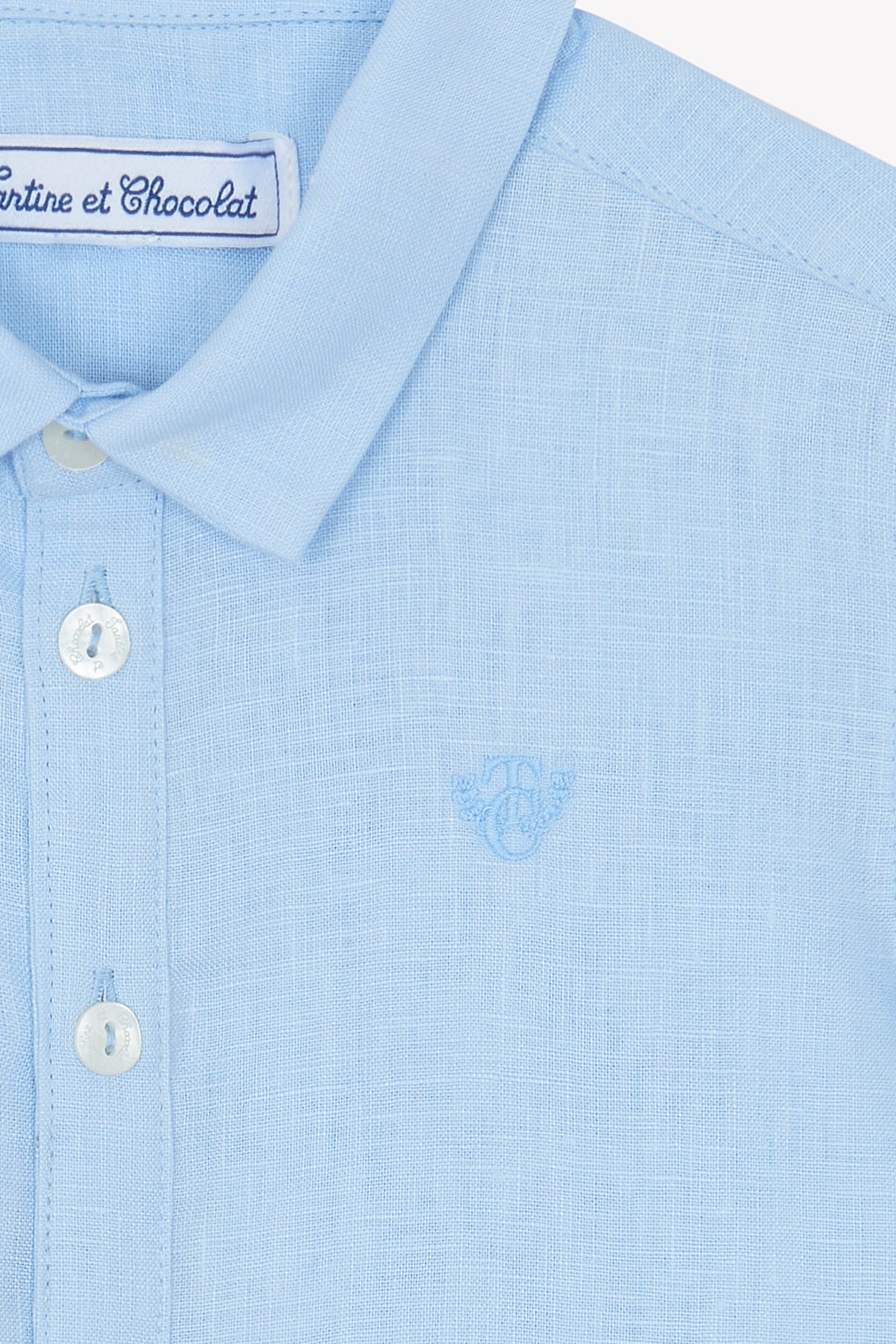 Shirt - Blau Wolke Leinen