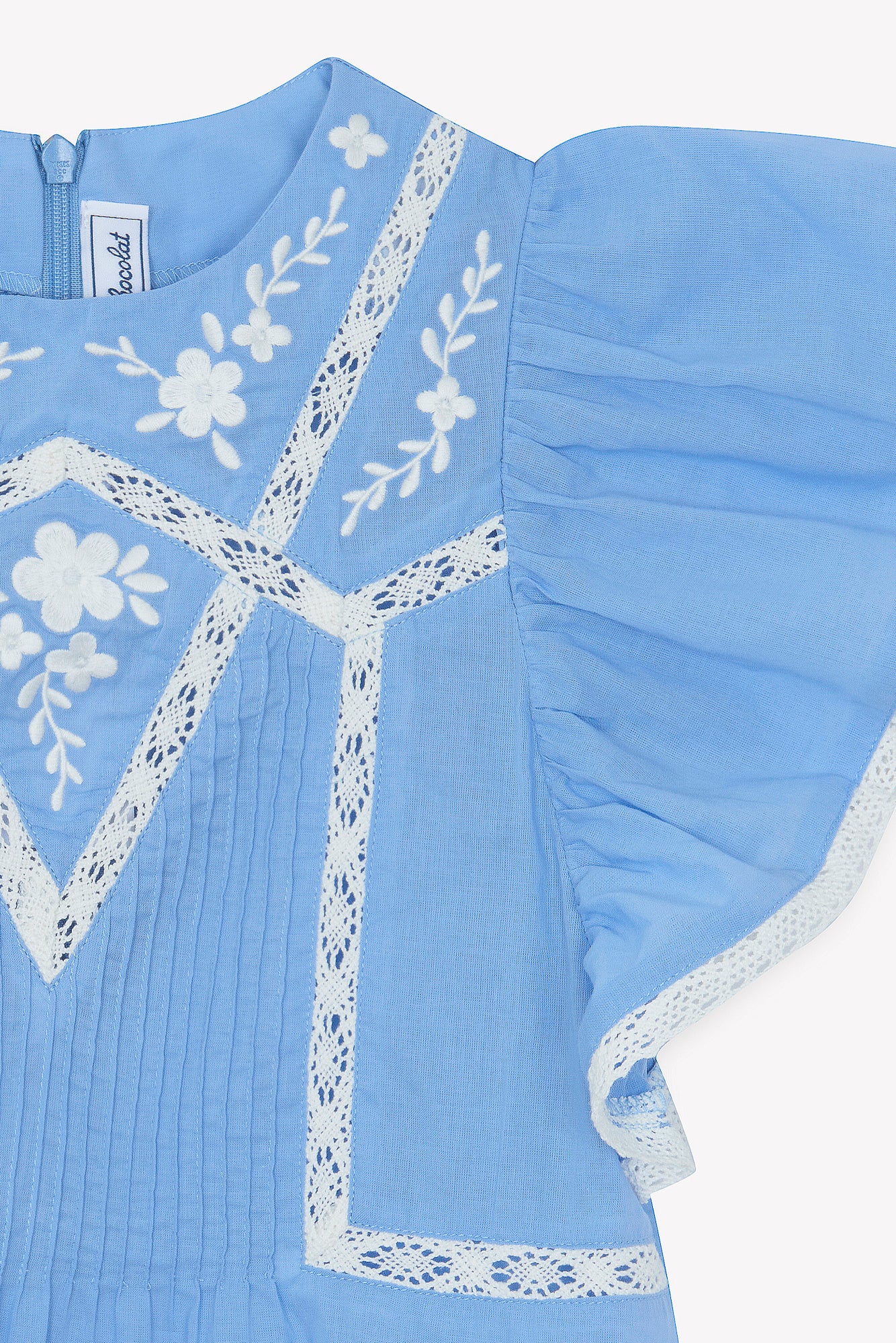 Blouse - Azur coton dentelle