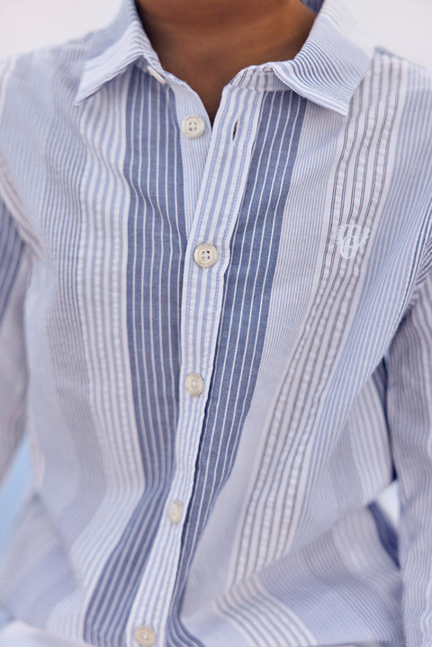 Camicia - Bianco Righe cotone - Image principale