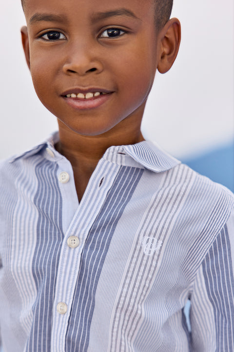 Camicia - Bianco Righe cotone - Image principale