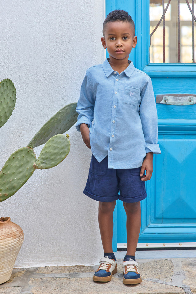 Short - Marine ourlet coton - Image principale