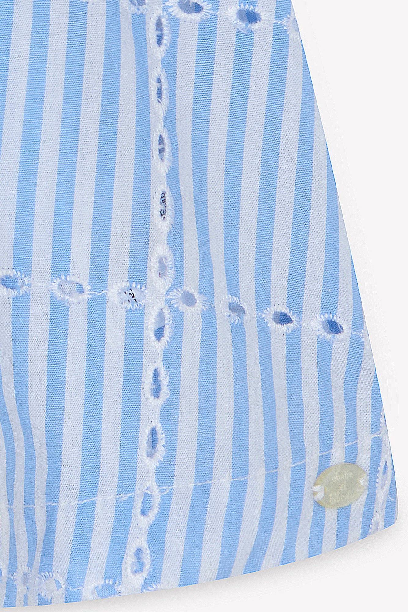 Tuniek - Azuurblauw katoen Streeps